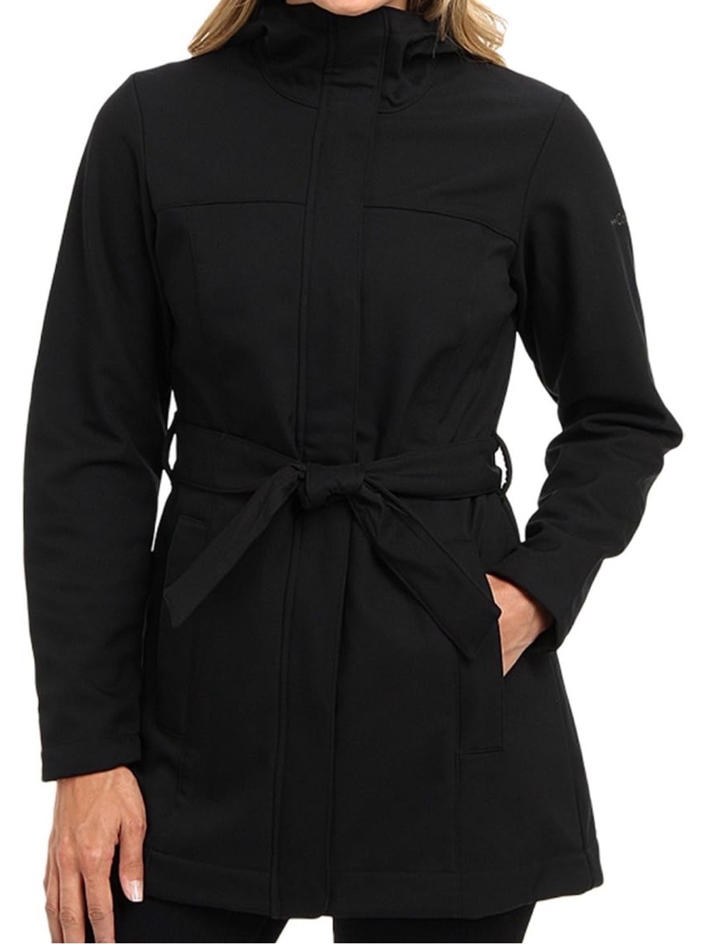 Columbia Black Belted Hooded Jacket size S